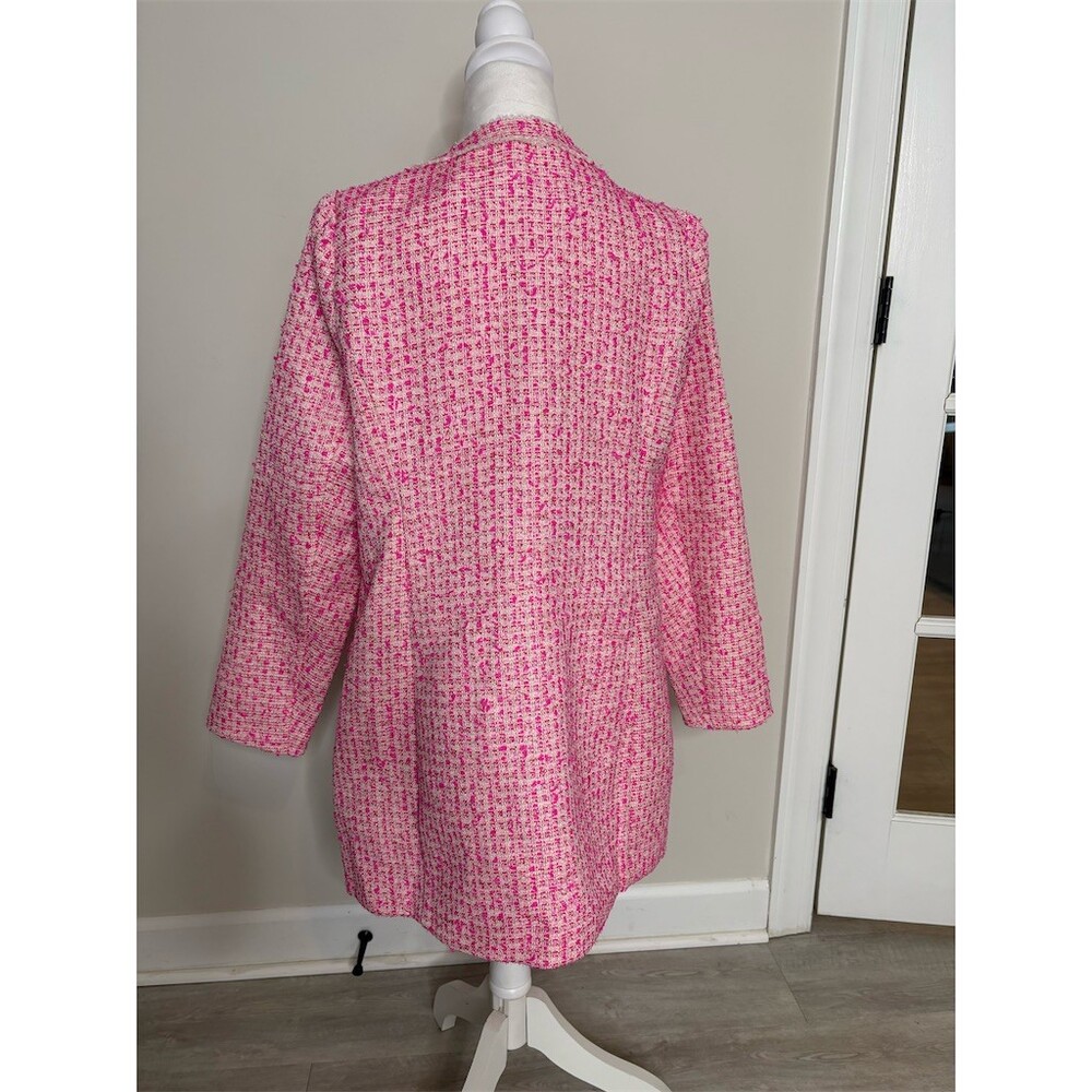 Lilly Pulitzer Dashielle Tweed Jacket Pink‎ Palms women’s  Size 4 - Picture 4 of 17